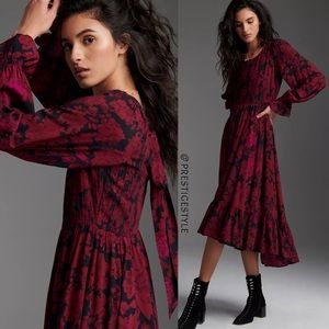 Anthropologie Sharlene Tiered Midi Dress